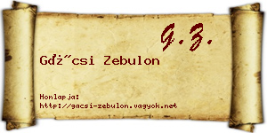 Gácsi Zebulon névjegykártya